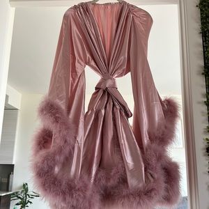 Old Hollywood Feather Robe Sexy Boudoir Robe Feather Bridal Robe